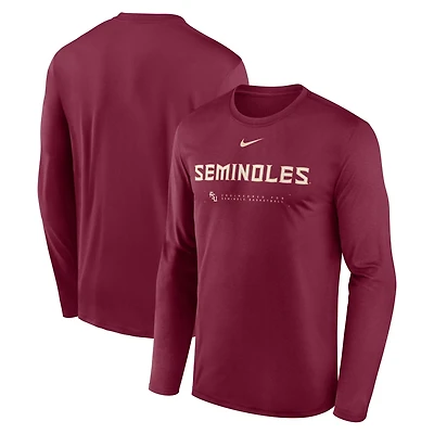 Nike Florida State Seminoles 2025 Courtside Basketball Shootaround Legend Dri-FIT Long Sleeve T-Shirt