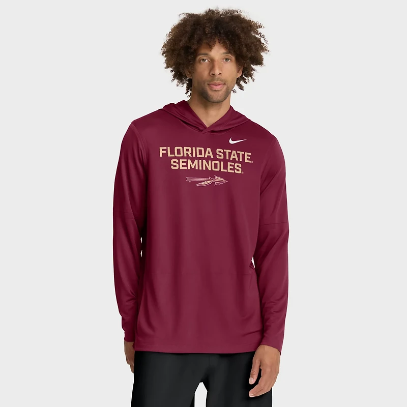 Nike Florida State Seminoles 2025 Sideline Dri-FIT Long Sleeve Hoodie T-Shirt