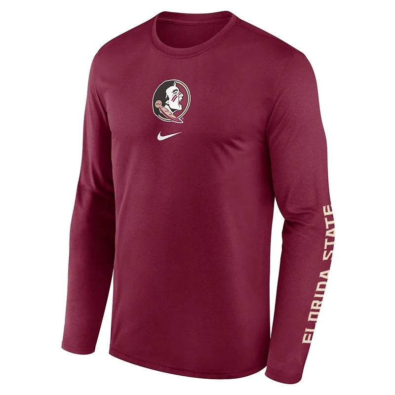 Nike Florida State Seminoles Primetime Center Lockup Two-Hit Legend Long Sleeve T-Shirt