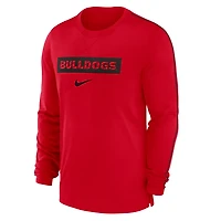 Nike Georgia Bulldogs 2024 Sideline Player Tri-Blend Performance Long Sleeve T-Shirt