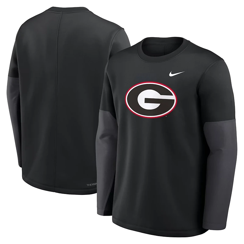 Nike Georgia Bulldogs 2025 Sideline Coach Therma-FIT Long Sleeve T-Shirt