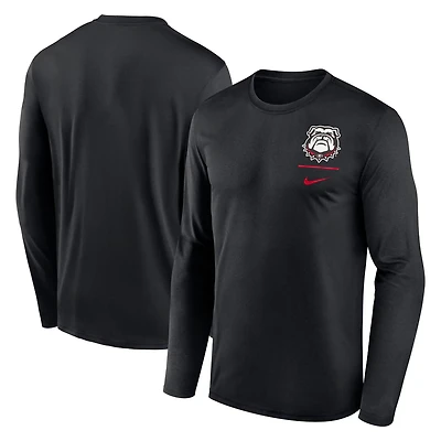 Nike Georgia Bulldogs Alternate Logo Lockup Legend Performance Long Sleeve T-Shirt