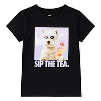 Nike Girls' 4-6X Sip The Tea Photo Graphic T-shirt