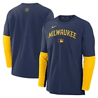 Nike Gold Milwaukee Brewers Authentic Collection Player Lightweight Performance Long Sleeve Top