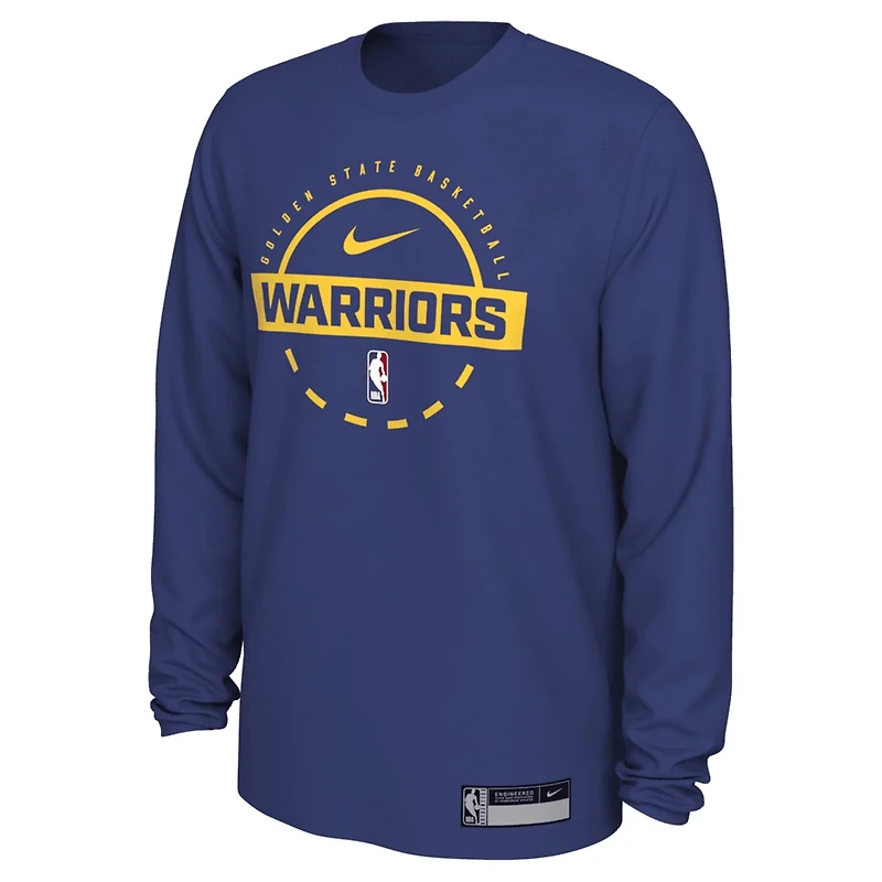 Nike Golden State Warriors 2025 26 On-Court Flare Dri-FIT Practice Long Sleeve Tri-Blend T-Shirt