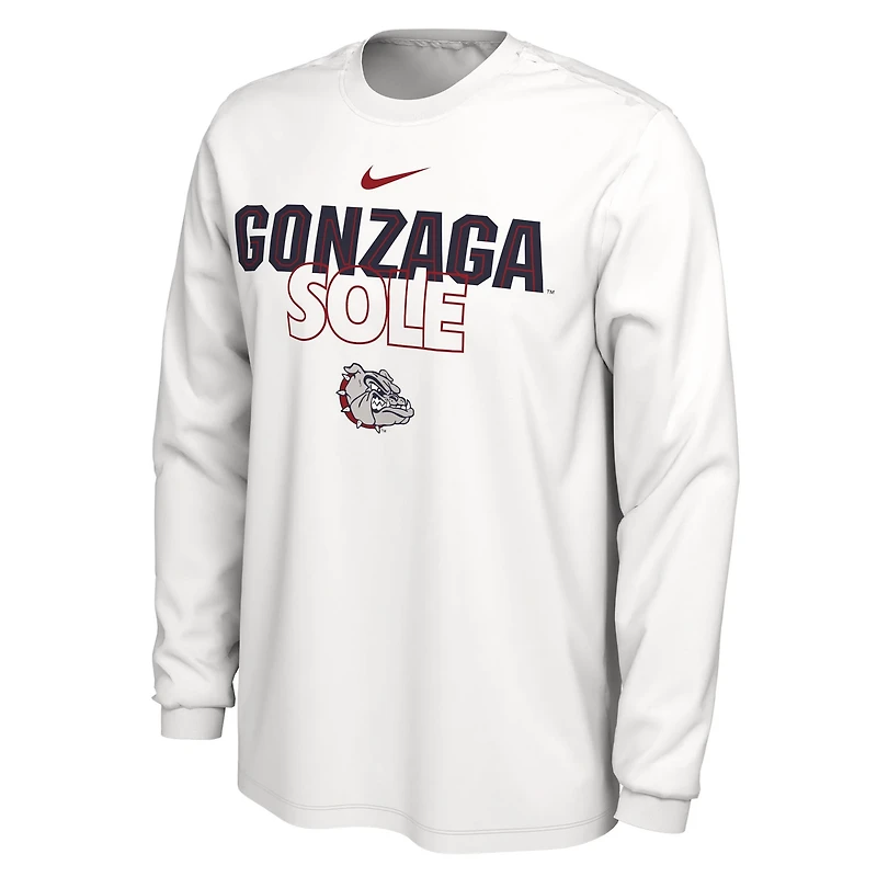 Nike Gonzaga Bulldogs 2023 On Court Bench Long Sleeve T-Shirt