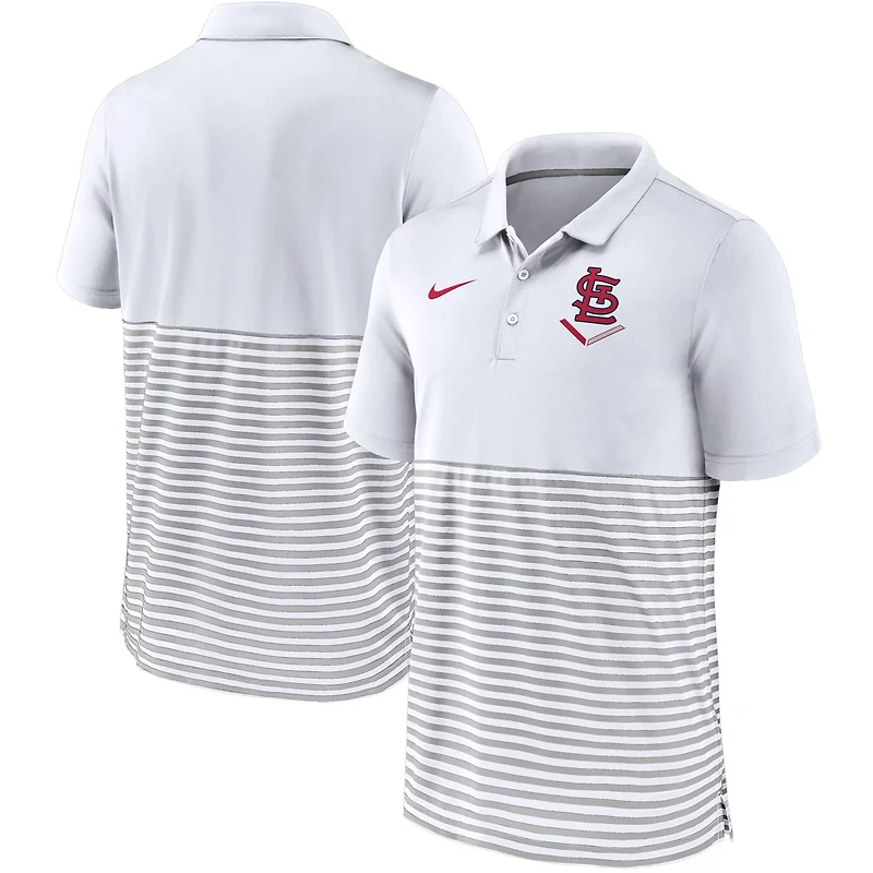 Nike Gray St Louis Cardinals Home Plate Striped Polo