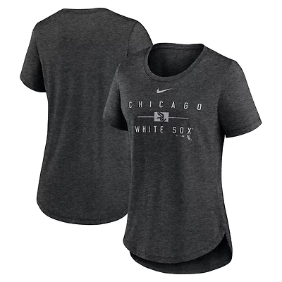 Nike Heather Chicago White Sox Knockout Team Stack Tri-Blend T-Shirt