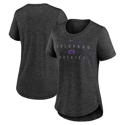 Nike Heather Colorado Rockies Knockout Team Stack Tri-Blend T-Shirt