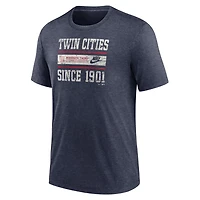 Nike Heather Minnesota Twins Cooperstown Collection Local Stack Tri-Blend T-Shirt