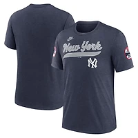 Nike Heather New York Yankees Cooperstown Collection Eras Tri-Blend T-Shirt