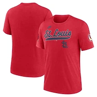 Nike Heather St Louis Cardinals Cooperstown Collection Eras Tri-Blend T-Shirt