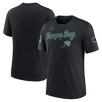 Nike Heather Tampa Bay Rays Cooperstown Collection Eras Tri-Blend T-Shirt