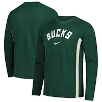 Nike Hunter Milwaukee Bucks 2025 26 Authentic Pre-Game Legend Dri-FIT Long Sleeve Shooting Shirt