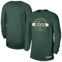 Nike Hunter Milwaukee Bucks 2025 26 On-Court Flare Dri-FIT Practice Long Sleeve Tri-Blend T-Shirt