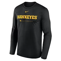 Nike Iowa Hawkeyes 2025 Courtside Basketball Shootaround Legend Dri-FIT Long Sleeve T-Shirt
