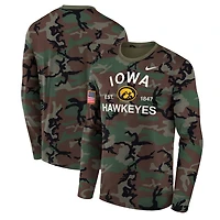 Nike Iowa Hawkeyes 2025 Military Appreciation Legend Dri-FIT Long Sleeve T-Shirt