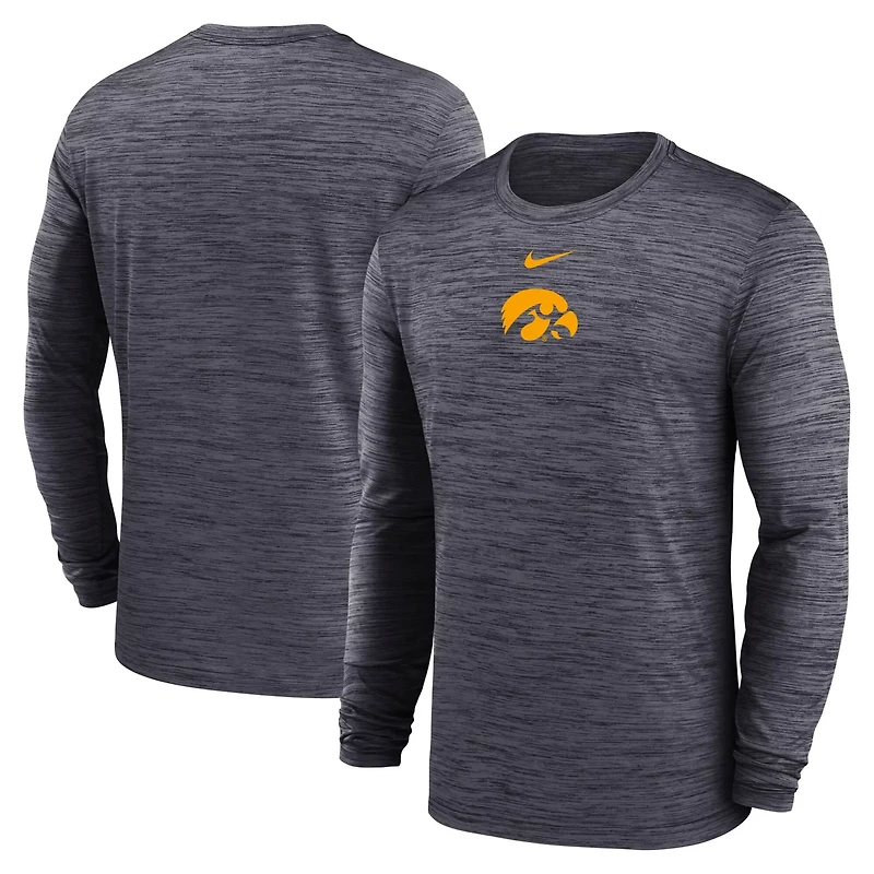 Nike Iowa Hawkeyes 2025 Sideline Velocity Performance Long Sleeve T-Shirt