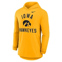 Nike Iowa Hawkeyes Classic Arch Tri-Blend Dri-FIT Long Sleeve Hoodie T-Shirt