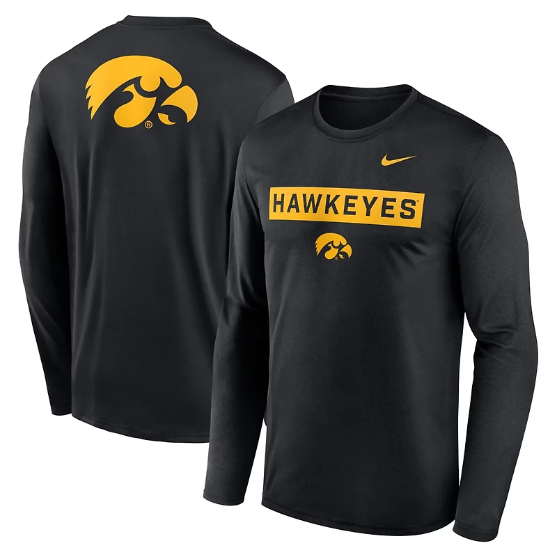 Nike Iowa Hawkeyes Primetime Campus 2-Hit Legend Dri-FIT Long Sleeve T-Shirt