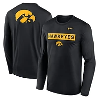 Nike Iowa Hawkeyes Primetime Campus 2-Hit Legend Dri-FIT Long Sleeve T-Shirt