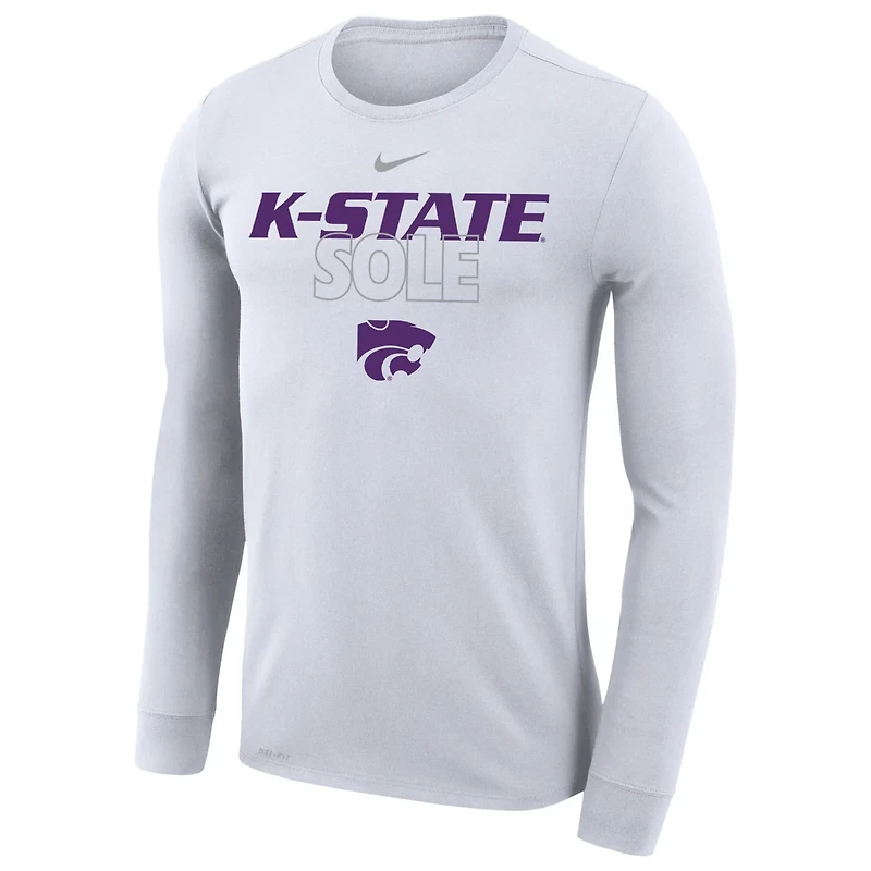 Nike Kansas State Wildcats 2023 On Court Bench Long Sleeve T-Shirt