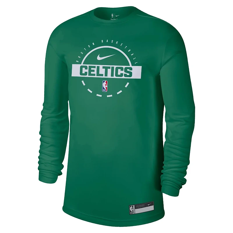 Nike Kelly Boston Celtics 2025 26 On-Court Flare Dri-FIT Practice Long Sleeve Tri-Blend T-Shirt