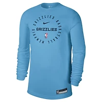Nike Light Memphis Grizzlies 2024 25 Legend On-Court Practice Long Sleeve T-Shirt