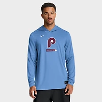 Nike Light Philadelphia Phillies Authentic Collection Dri-FIT Long Sleeve Hooded T-Shirt