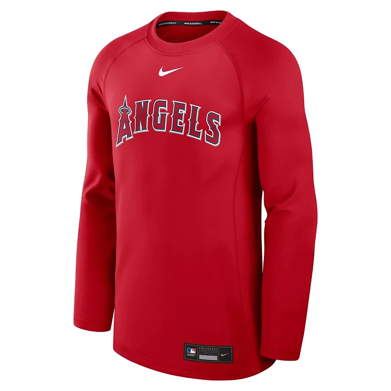 Nike Los Angeles Angels Authentic Collection Game Time Raglan Performance Long Sleeve T-Shirt
