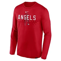 Nike Los Angeles Angels Authentic Collection Team Logo Legend Performance Long Sleeve T-Shirt