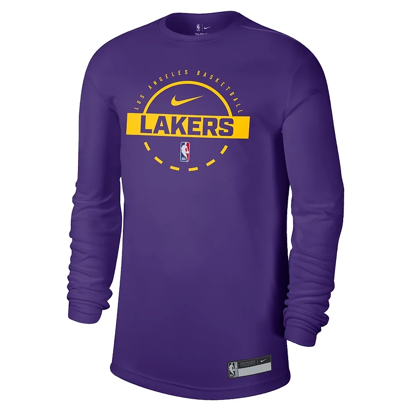 Nike Los Angeles Lakers 2025 26 On-Court Flare Dri-FIT Practice Long Sleeve Tri-Blend T-Shirt