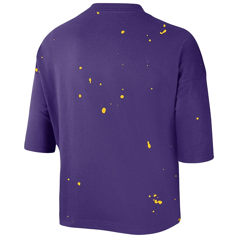 Nike Los Angeles Lakers Courtside Splatter Cropped T-Shirt