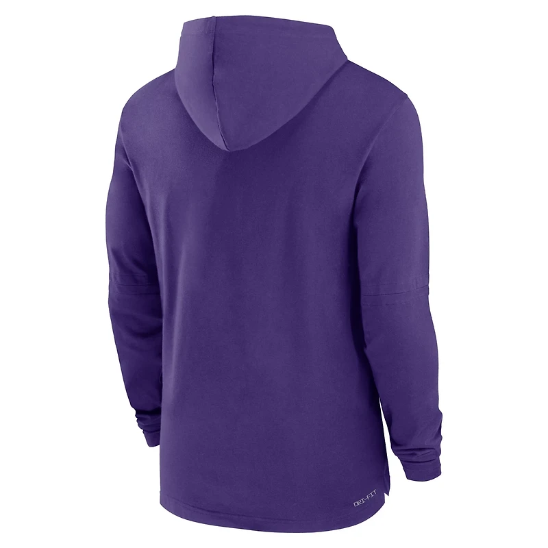 Nike LSU Tigers 2024 Sideline Hoodie Performance Long Sleeve T-Shirt