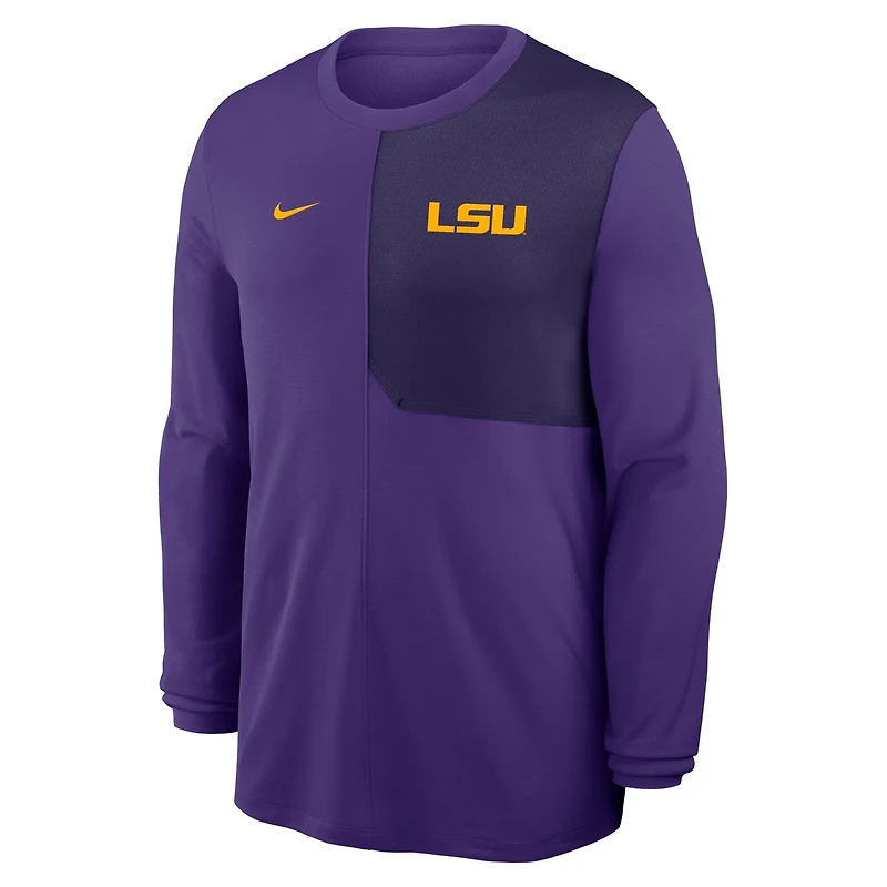 Nike LSU Tigers 2025 Sideline Coach UV Performance Long Sleeve T-Shirt