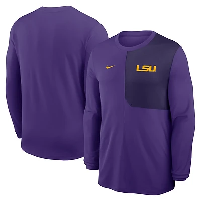 Nike LSU Tigers 2025 Sideline Coach UV Performance Long Sleeve T-Shirt