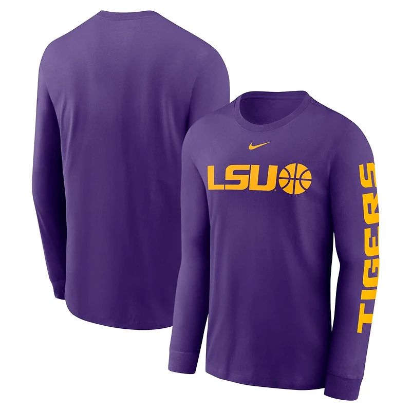 Nike LSU Tigers Basketball Icon Two-Hit Long Sleeve T-Shirt