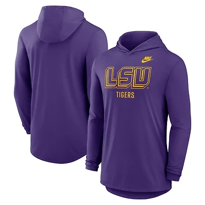 Nike LSU Tigers Legacy Tri-Blend Dri-FIT Long Sleeve Hoodie T-Shirt