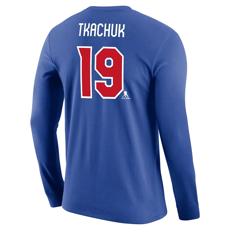 Nike Matthew Tkachuk US Hockey 2026 Name  Number Long Sleeve T-Shirt