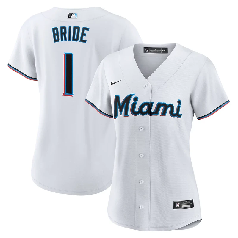 Nike Miami Marlins 1 Bride Home Replica Jersey