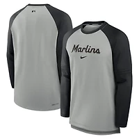 Nike Miami Marlins Authentic Collection Game Time Raglan Performance Long Sleeve T-Shirt