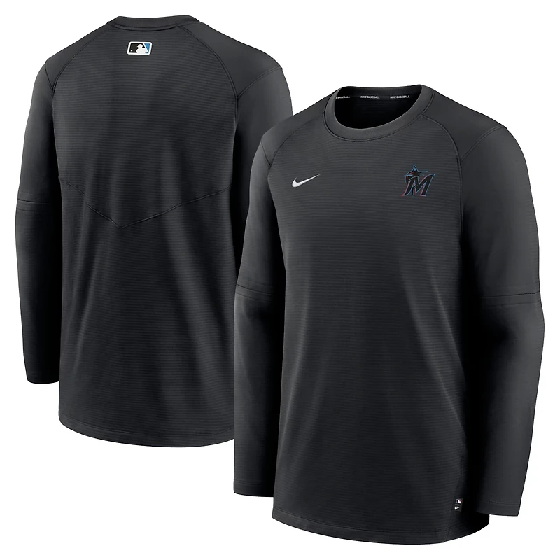 Nike Miami Marlins Authentic Collection Logo Performance Long Sleeve T-Shirt