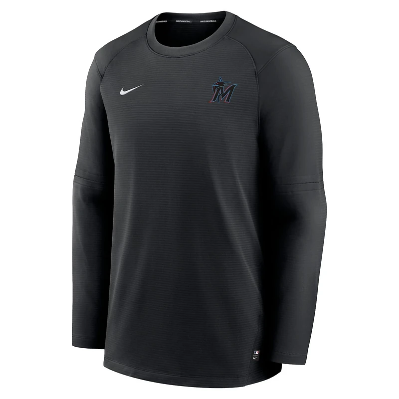 Nike Miami Marlins Authentic Collection Logo Performance Long Sleeve T-Shirt