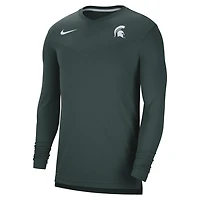 Nike Michigan State Spartans 2022 Coach Performance Long Sleeve V-Neck T-Shirt