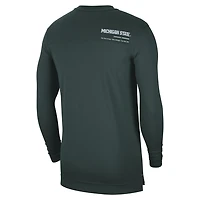 Nike Michigan State Spartans 2022 Coach Performance Long Sleeve V-Neck T-Shirt