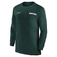 Nike Michigan State Spartans 2024 Sideline Coach UV Performance Long Sleeve T-Shirt