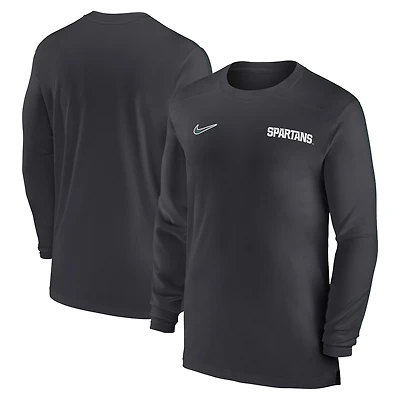 Nike Michigan State Spartans 2024 Sideline Coach UV Performance Long Sleeve T-Shirt