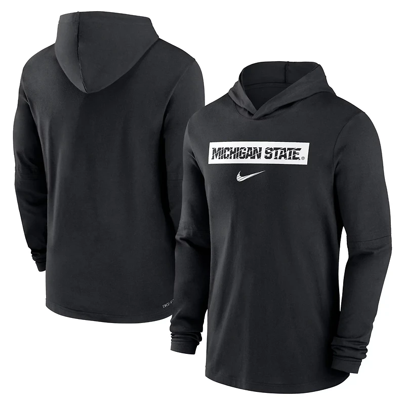 Nike Michigan State Spartans 2024 Sideline Hoodie Performance Long Sleeve T-Shirt