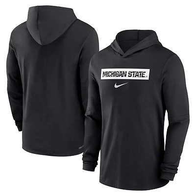 Nike Michigan State Spartans 2024 Sideline Hoodie Performance Long Sleeve T-Shirt