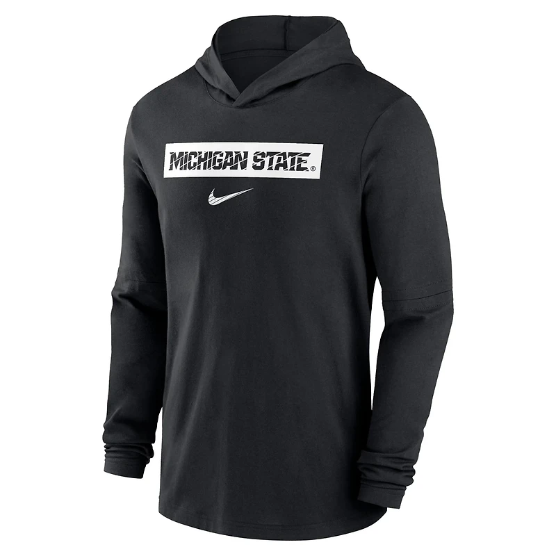 Nike Michigan State Spartans 2024 Sideline Hoodie Performance Long Sleeve T-Shirt
